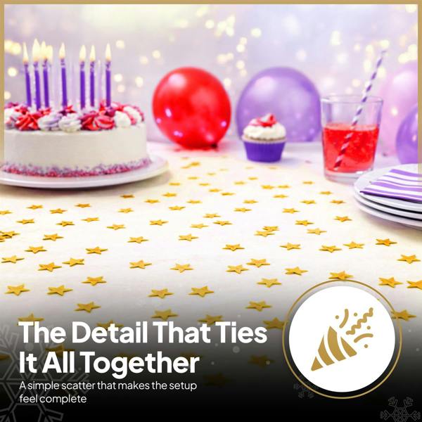 Gold Star Confetti Table Scatter, Metallic Gold Party Decoration for Celebrations and Events image 3