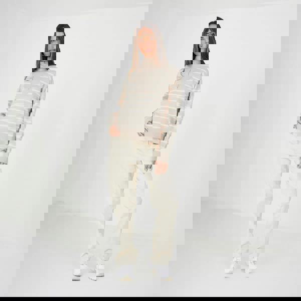 Brave Soul Stone Striped 1/2 Zip Knitted Jumper - Stone Image 3