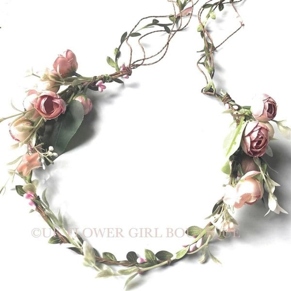 Pretty rose pink head garland