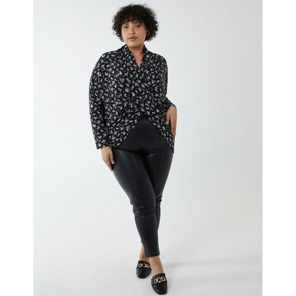 Blue Vanilla Curve Draped Dip Hem Top