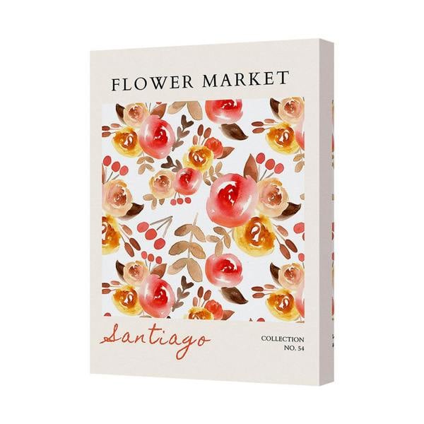 Benjamin Tate Design Santiago Flower Market Floral Canvas Wall Art Print Premium