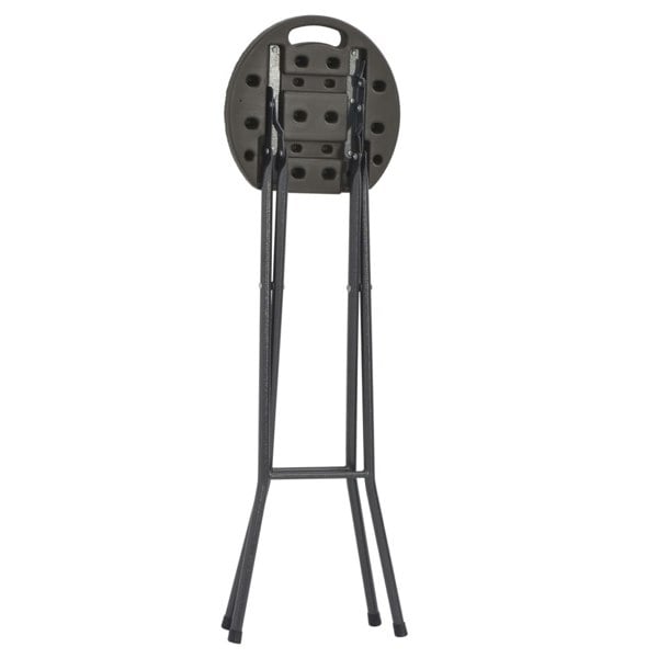 Berkfield Folding Bar Stools 2 pcs HDPE and Steel Brown Rattan Look