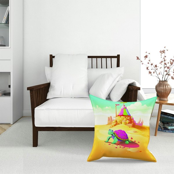 Warren Reed Turtle On A Beach Holiday Floor Cushion