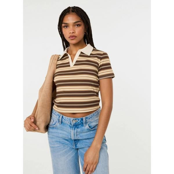 Pink Vanilla Short Sleeve Rugby Top