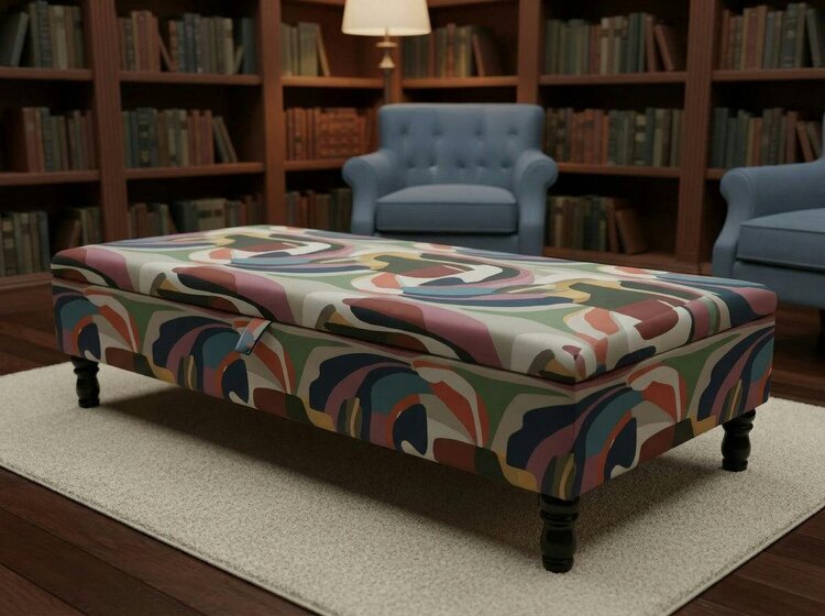 ISTOOLS Premium Multi‑Colour Ottoman Storage Bench Coffee Table – Multi‑Functional Living Room Seating & Storage - 50 x 30 Inches (127 x 76cm)