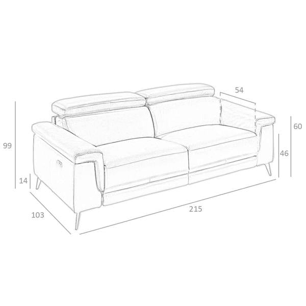 Angel Cerdá Relax sofa in chocolate brown leather 6050/6051
