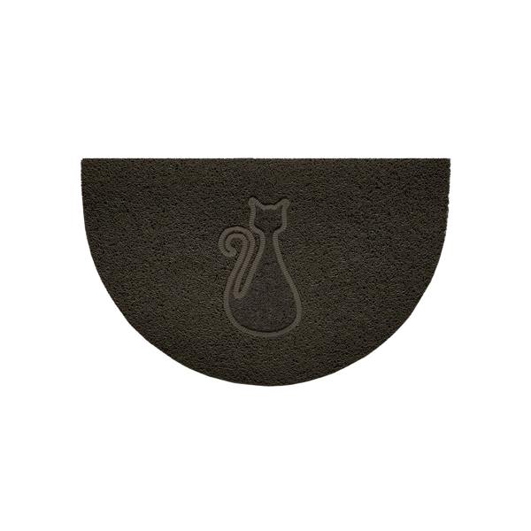 Nicoman Cat Embossed Halfmoon Indoor/Sheltered Outdoor Spaghetti Doormat
