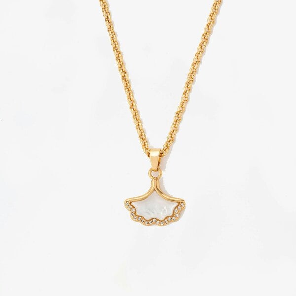 Uchi & Soto Gingko Gold Pendant Necklace