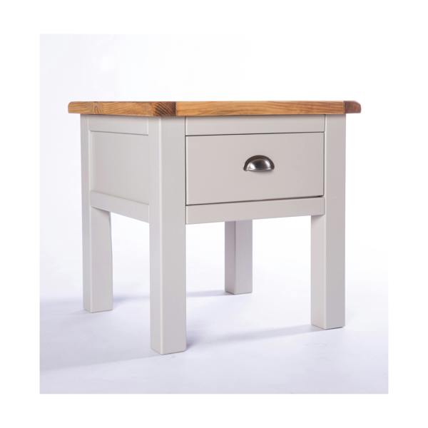 Cabinet Bits Argenta Light Grey 1 Drawer Side Table Satin Chrome Cup