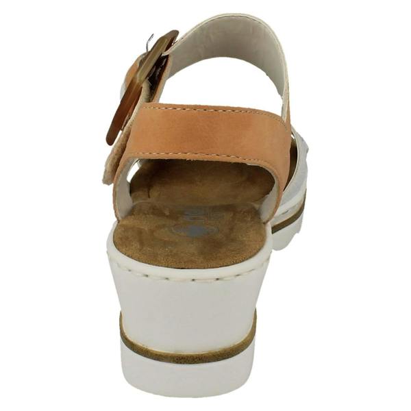 Rieker Ladies Rieker Buckle Detailed Wedge Heeled Sandals 67476