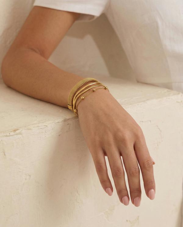 Elk & Bloom 14K Gold Thin Watch Chain Link Bracelet