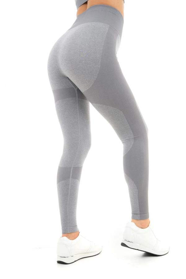 Smart Living Women's Seamless Ribbed Marl Leggings - Grey Marl
