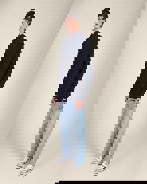 Larsson & Co Rib Panel Knitted 1/4 Zip Sweater