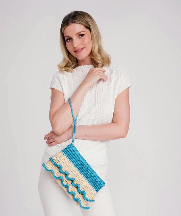Pia Rossini Saffira - Straw Clutch Bag