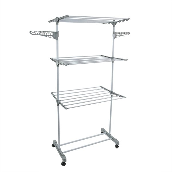 JVL Freestanding 3 Tier Drying Rack, White