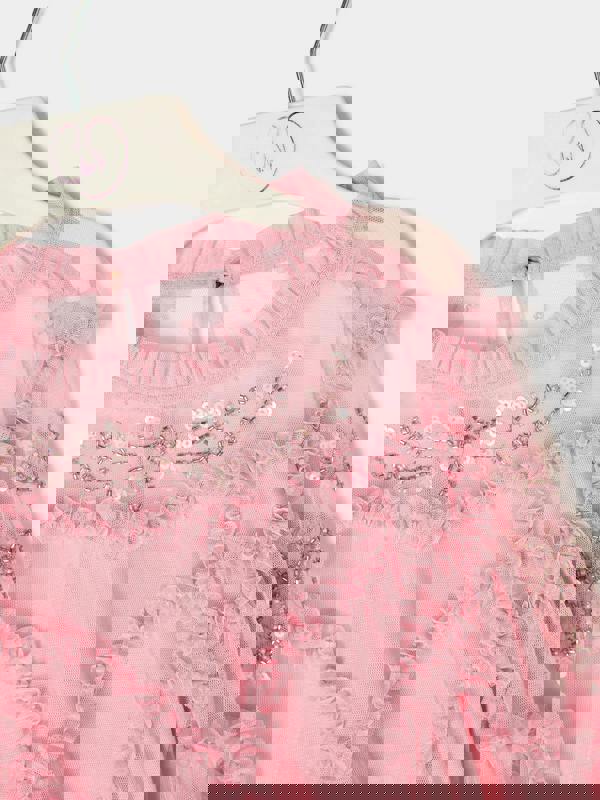 GWD Twyla Long Sleeve Mesh Dress Pink