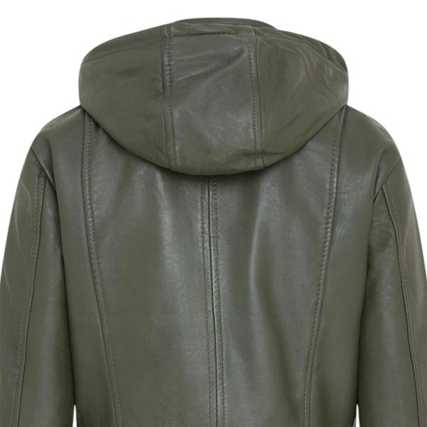Infinity Leather Women's Leather Parka Detachable Borg Hooded Trench Coat - Trekker