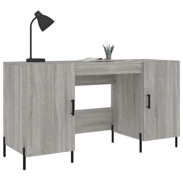 Berkfield Desk Grey Sonoma 140x50x75 cm Engineered Wood