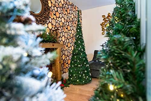 4ft, 5ft and 6ft Pre-Lit Pop Up Christmas Trees with Silver Baubles and Warm White LED Lights image 4