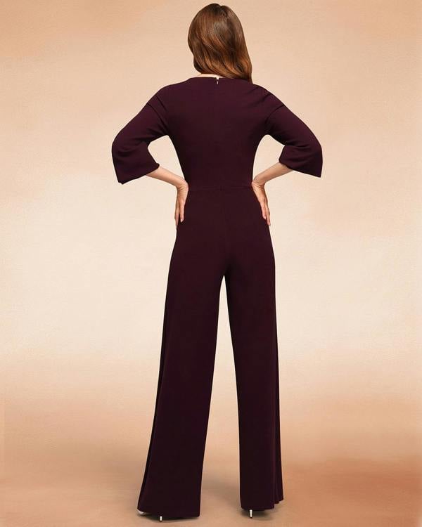 HotSquash Ruched Jumpsuit with Sleeves