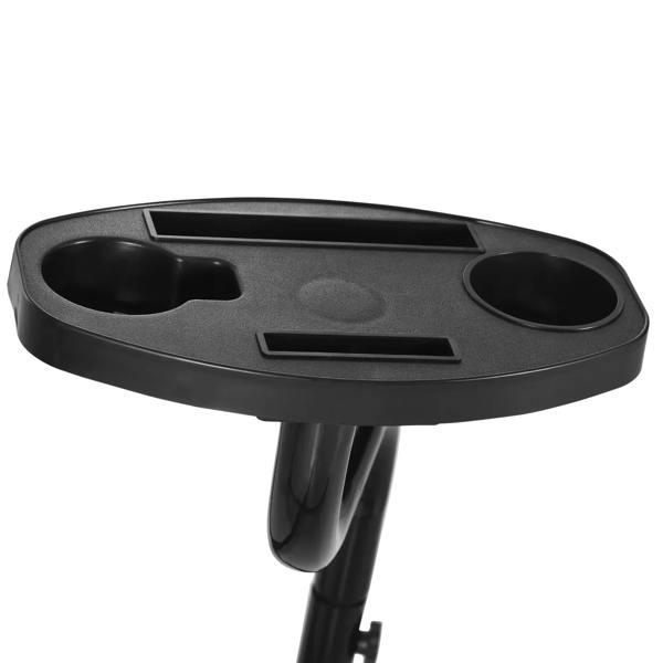 Black side tray attachment with cup holders and phone/tablet slots