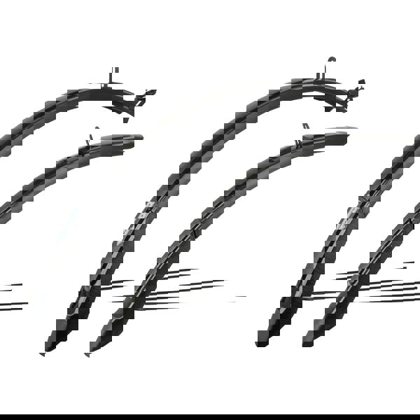 M-Wave Mud Max Front and Rear Adjustable Bike Mudguard Set - Black
