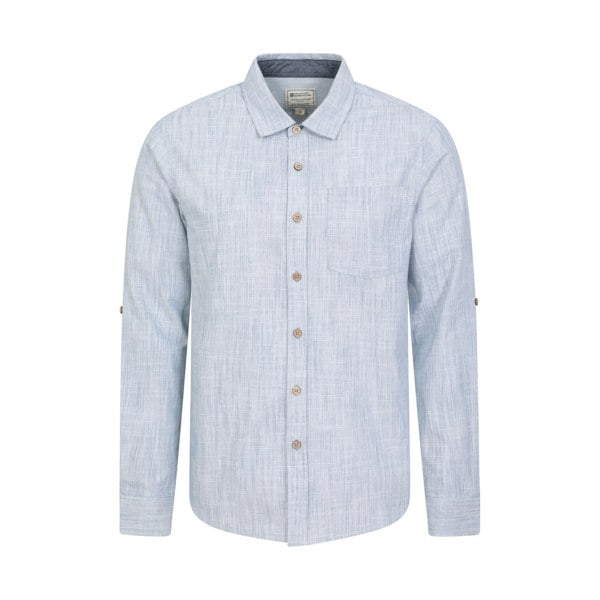 Mountain Warehouse Mens Coconut Textured Long-Sleeved Shirt - Denim