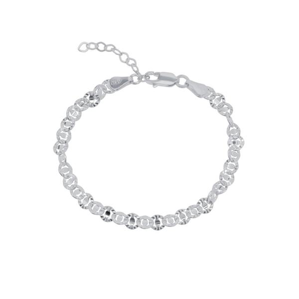 Spero London Floral Cut-Out Textured Link Chain Bracelet
