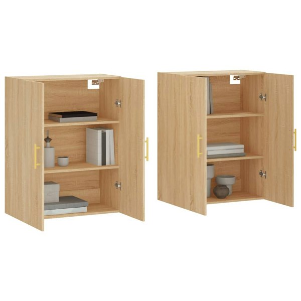 Berkfield Wall Mounted Cabinets 2 pcs Sonoma Oak 69.5x34x90 cm