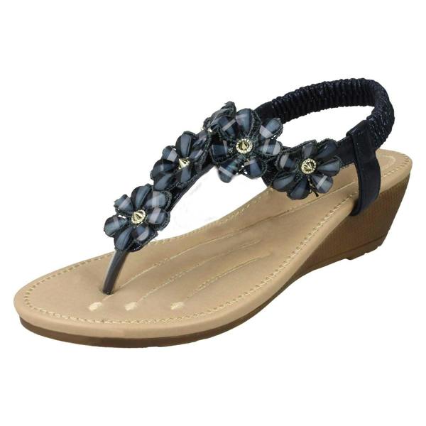 Savannah Ladies Savannah Mid Wedge Toepost Sandals