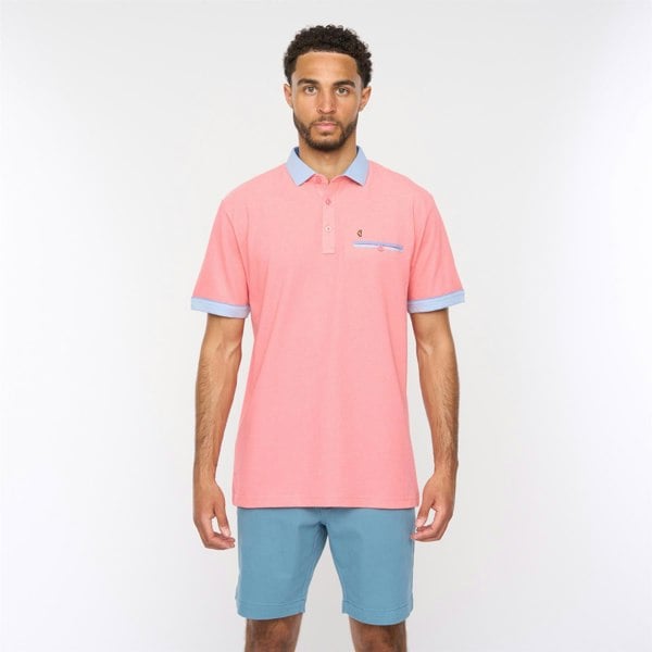 Gabicci G52X09 Mens Short Sleeve Oxford Jersey Polo Shirt Gabicci Classic - CORAL