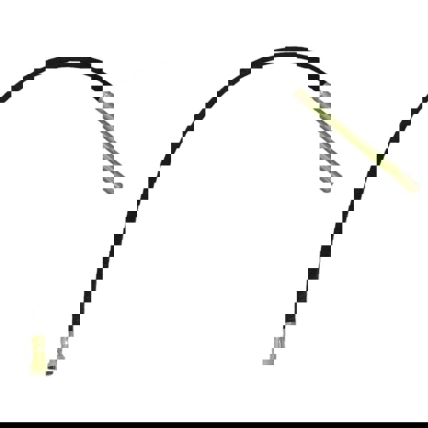 Flexible black rubber hose with a metallic end, designed for the T-Mech Concrete Vibrator, ideal for efficient concrete mixing and leveling