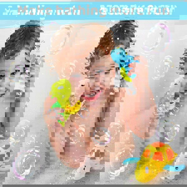 deAO Toys Floating Wind-Up Sea Turtle Bath Toys for Toddlers-Interactive Swimming Turtles