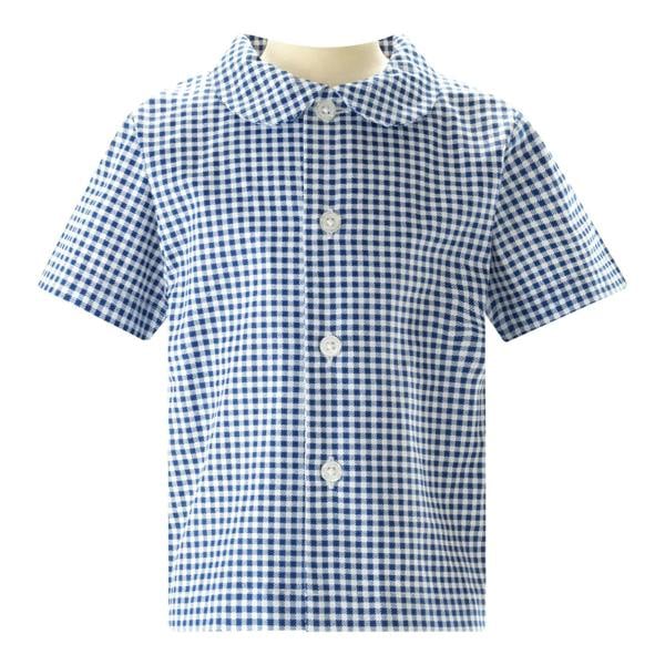 Rachel Riley Navy Gingham Shirt & Dungaree Set