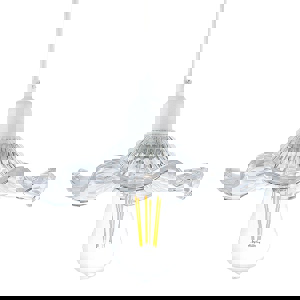 Designer Ribbed Clear Glass Pendant Light Shade with Wavy Ruffled Edge Image 1