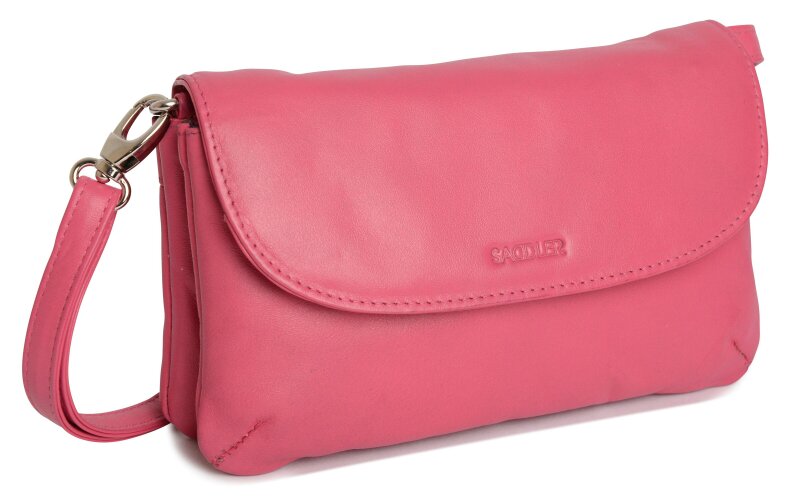 SADDLER Audrey Compact Leather Crossbody Bag & Clutch – Versatile & Stylish - Gift Boxed - Fuchsia
