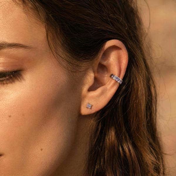 Gold Trip Amethyst Baguette Ear Cuff