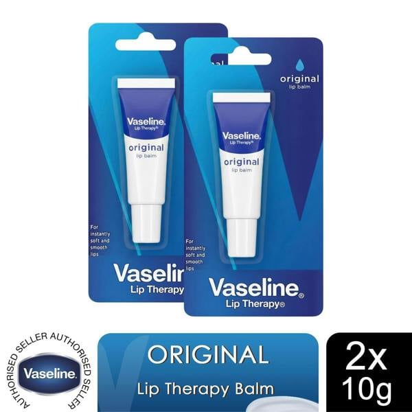 Vaseline 2x Vaseline LipTherapy Original LipBalm For Instant softness and smoothness, 10g