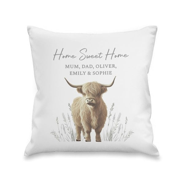 Personalised Memento Company Personalised Highland Cow Cushion