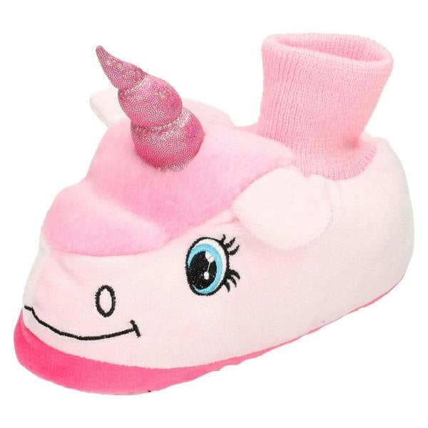 Spot On Girls Junior Spot On Flat Unicorn Bootee Sock Slippers