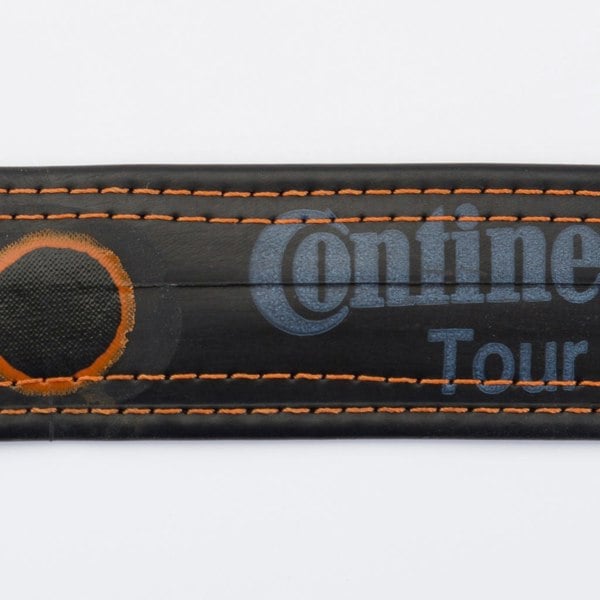 Recycled Bicycle Inner Tube Vegan Belt (with Patches) by Paguro Upcycle