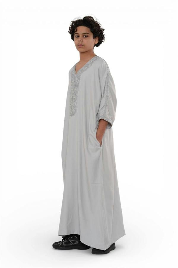 Infinity Leather Kids Boys Moroccan Thobe Robe Eid Djellaba Gandoura Jubba- K-HM65