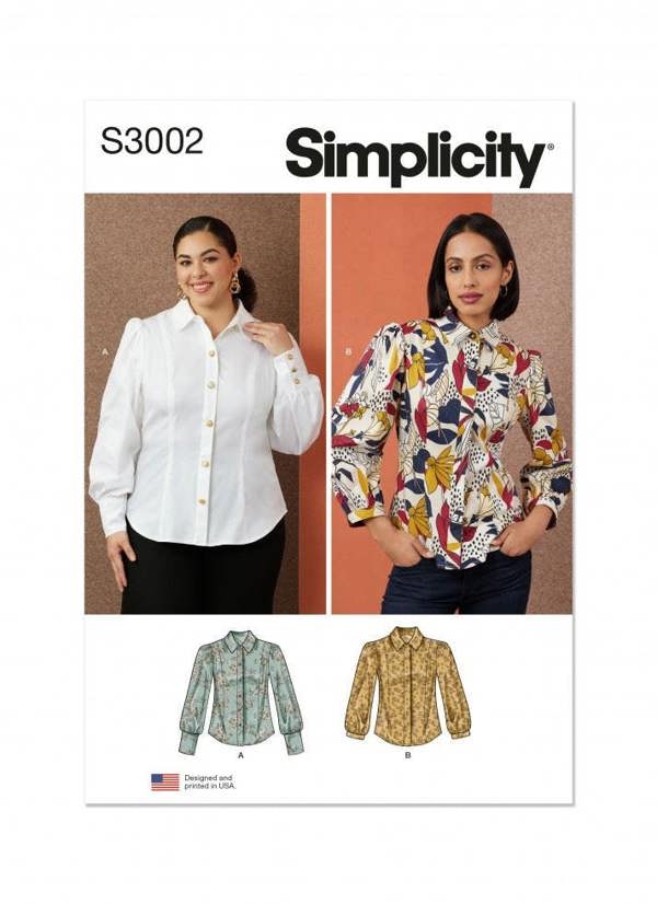 Simplicity Sewing Pattern 3002, Tops, Shirts for Women, M1 (10-12-14-16-18) - Intermediate