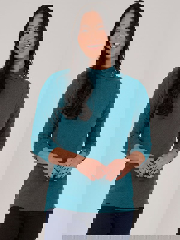 PennyPlain Split Turtle Neck Top - Dragonfly