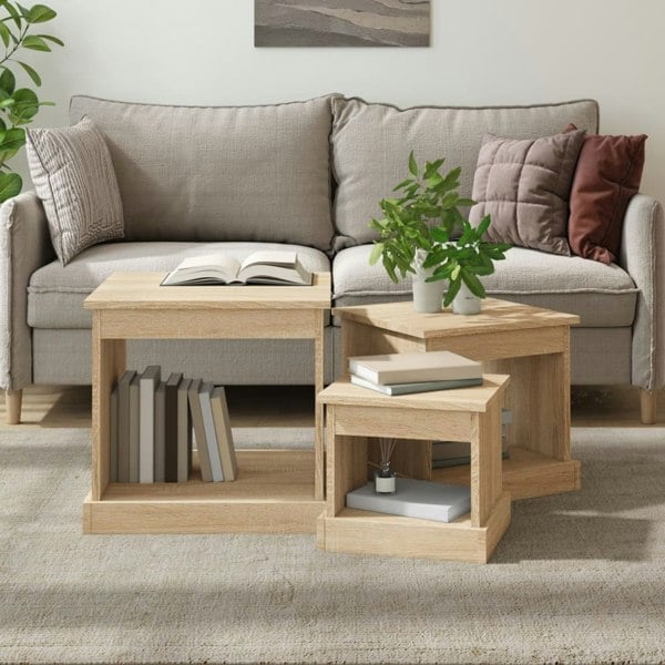 Berkfield Nesting Tables 3 pcs Sonoma Oak Engineered Wood