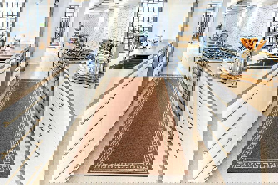 Greekey Gel Mat - Brown Beige