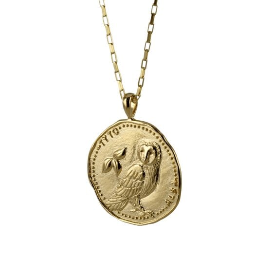 Reeves & Reeves Owl Coin Sterling Silver Necklace