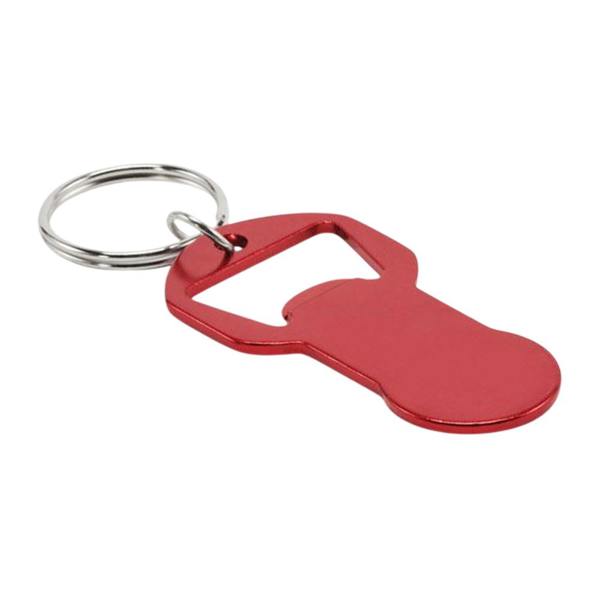 MidOcean Clave Recycled Aluminium Bottle Opener Keyring - Red - 