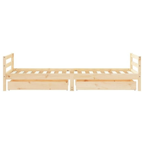 Berkfield Kids Bed Frame with Drawers 80x200 cm Solid Wood Pine