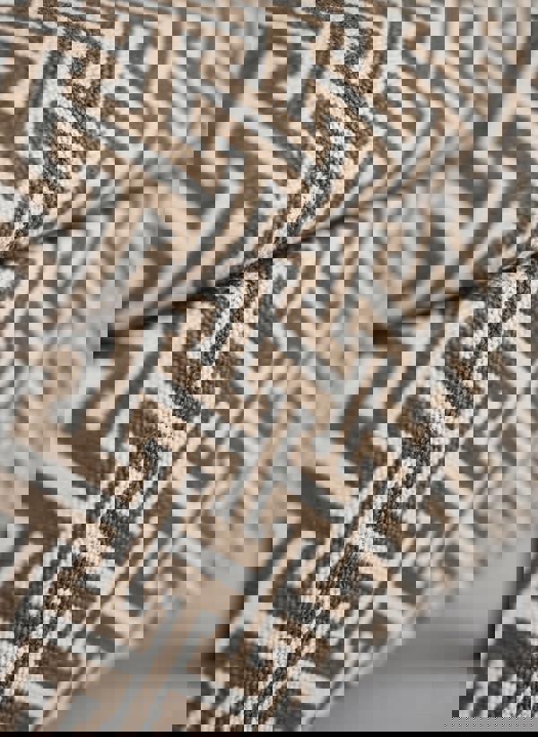 Eden brown pattern geometry coffee table storage Footstool Pouffe - ISTOOLS